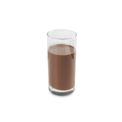 Cocoa glass isolated on white background with clipping path.