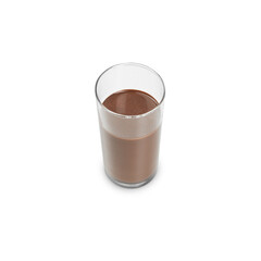 Cocoa glass isolated on white background with clipping path.