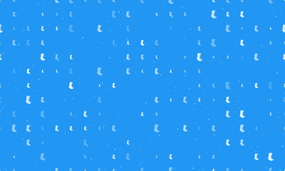 Seamless background pattern of evenly spaced white socks symbols of different sizes and opacity. Vector illustration on blue background with stars