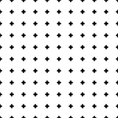 Square seamless background pattern from geometric shapes. The pattern is evenly filled with black quatrefoil symbols. Vector illustration on white background