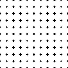 Square seamless background pattern from geometric shapes. The pattern is evenly filled with black quatrefoil symbols. Vector illustration on white background