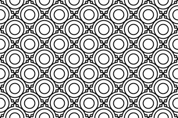 Seamless pattern completely filled with outlines of crosshair symbols. Elements are evenly spaced. Vector illustration on white background