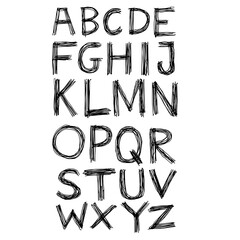 Hand drawn alphabet Handwriting lettering Calligraphy font icon sign symbol design