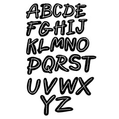 Hand drawn alphabet Handwriting lettering Calligraphy font icon sign symbol design