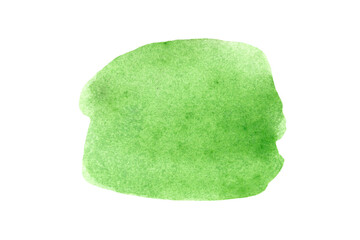 Abstract watercolor stain of green isolated on a white background
