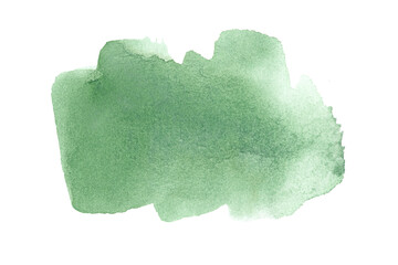 Abstract watercolor stain of green isolated on a white background