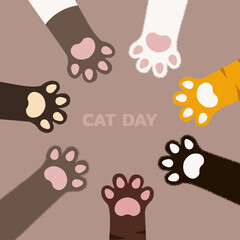 World Cat Day concept.International Cat Day. Holiday concept. Template for background, Web banner, card, poster