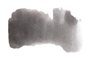 Abstract watercolor stain of black isolated on a white background