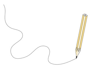 Pencil drawing a line vector graphic 