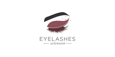 Obraz premium Eyelashes logo design with creative unique style Premium Vector