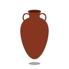 Antique clay jug with two handles.