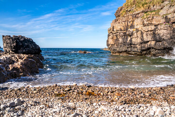 The beach next to the Great Pollet Sea Arch, Fanad Peninsula, County Donegal, Ireland