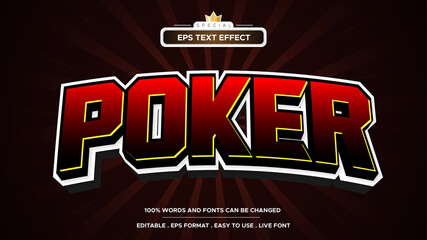 Editable poker casino slot text effect and gambling text style