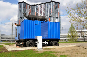 Industrial mobile diesel generator. Backup generator, trailer.