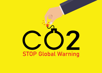 Vector Conceptual Illustration of Climate Change, Global Warming and Environmental Threats. stop global warming concept.