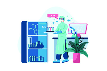 Doctor Doing Laboratory Research Illustration concept
