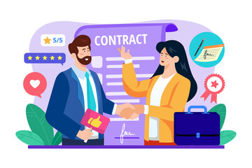 Client Service Specialist Illustration concept. Flat illustration isolated on white background