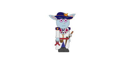 Hare Bunny Rabbit Pirate Colonial Captain Puppet for Character Animator