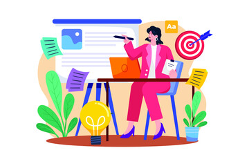 Content Strategist Illustration concept. Flat illustration isolated on white background