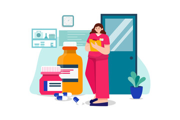 Obraz premium Nurse Illustration concept. Flat illustration isolated on white background