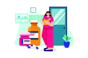 Nurse Illustration concept. Flat illustration isolated on white background