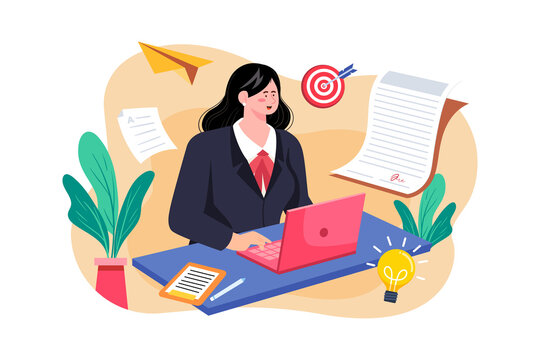 Copywriter Illustration concept. Flat illustration isolated on white background