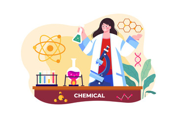 Chemical Engineer Illustration concept. Flat illustration isolated on white background