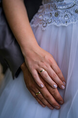 bride and groom hands