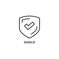 shield line icon. linear style sign for mobile concept and web design. Outline vector icon. Symbol, logo illustration. Vector graphics