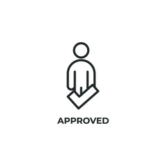 approved line icon. linear style sign for mobile concept and web design. Outline vector icon. Symbol, logo illustration. Vector graphics