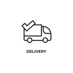 delivery line icon. linear style sign for mobile concept and web design. Outline vector icon. Symbol, logo illustration. Vector graphics