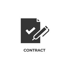 contract vector icon. filled flat sign for mobile concept and web design. Symbol, logo illustration. Vector graphics