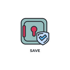 save vector icon. Colorful flat design vector illustration. Vector graphics