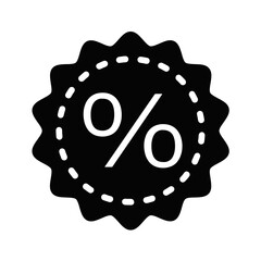 Black solid icon for Percentage