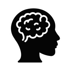 Black solid icon for Brain