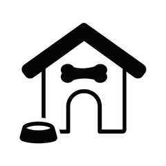Black solid icon for Dog house