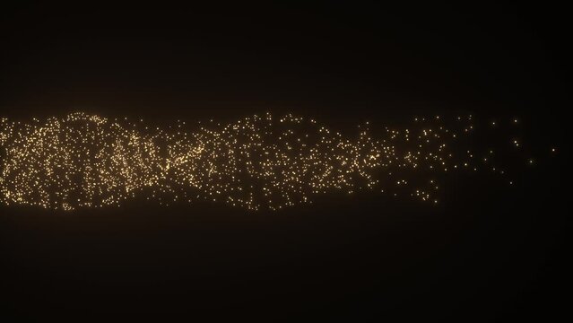 astract DNA helix with golden particles 3d rendered

