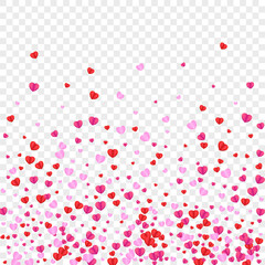 Fond Heart Background Transparent Vector. Wallpaper Illustration Confetti. Tender Present Texture. Pink Confetti Paper Backdrop. Violet Folded Pattern.