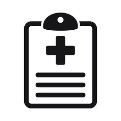 Fototapeta premium Medical record icon, medical report icon. Health care diagnosis clipboard icon design template, vector isolated.