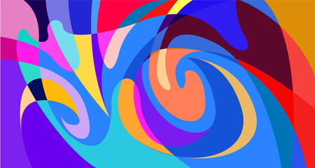 Abstract liquid shape. Fluid geometric design. Isolated gradient waves with geometric lines, dots, batik Indonesia pattern. Vector illustration.