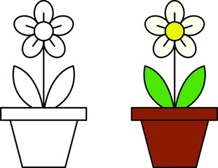 Flower line icon minimal vector illustration Simple outline signs for flowers. Pixel Perfect stock illustration.