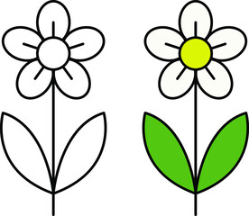 Flower line icon minimal vector illustration Simple outline signs for flowers. Pixel Perfect stock illustration.