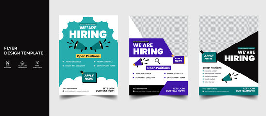 We are hiring Job flyer, Hiring Job advertisement poster flyer template