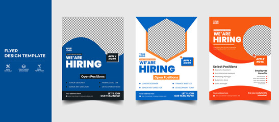 Hiring Job flyer design, We are hiring Job advertisement poster flyer