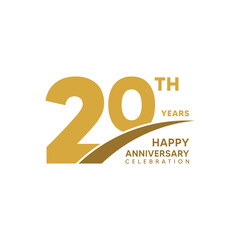 20th year anniversary design template. vector template illustration