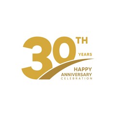 30th year anniversary design template. vector template illustration
