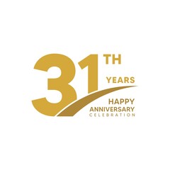 31th year anniversary design template. vector template illustration