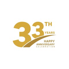 33th year anniversary design template. vector template illustration