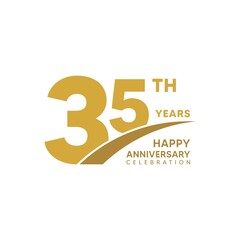 35th year anniversary design template. vector template illustration