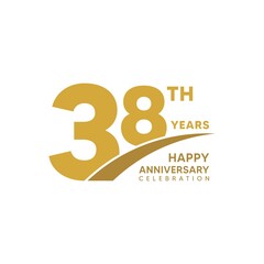 38th year anniversary design template. vector template illustration